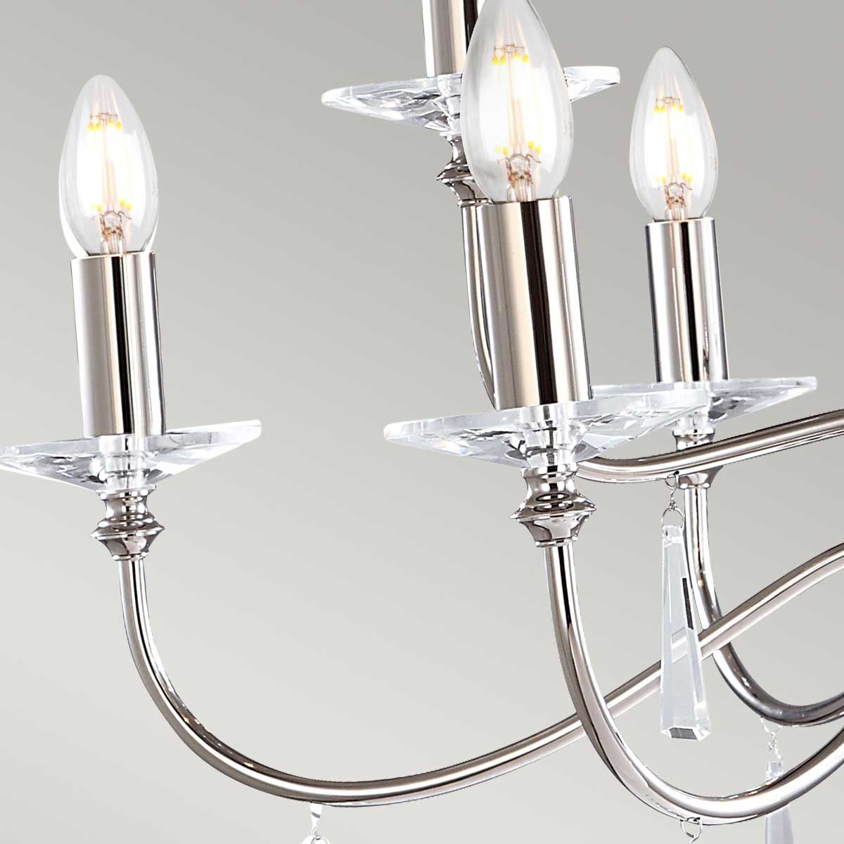 Finsbury Park 9 Light Chandelier Polished Nickel - FP9-POL-NICKEL