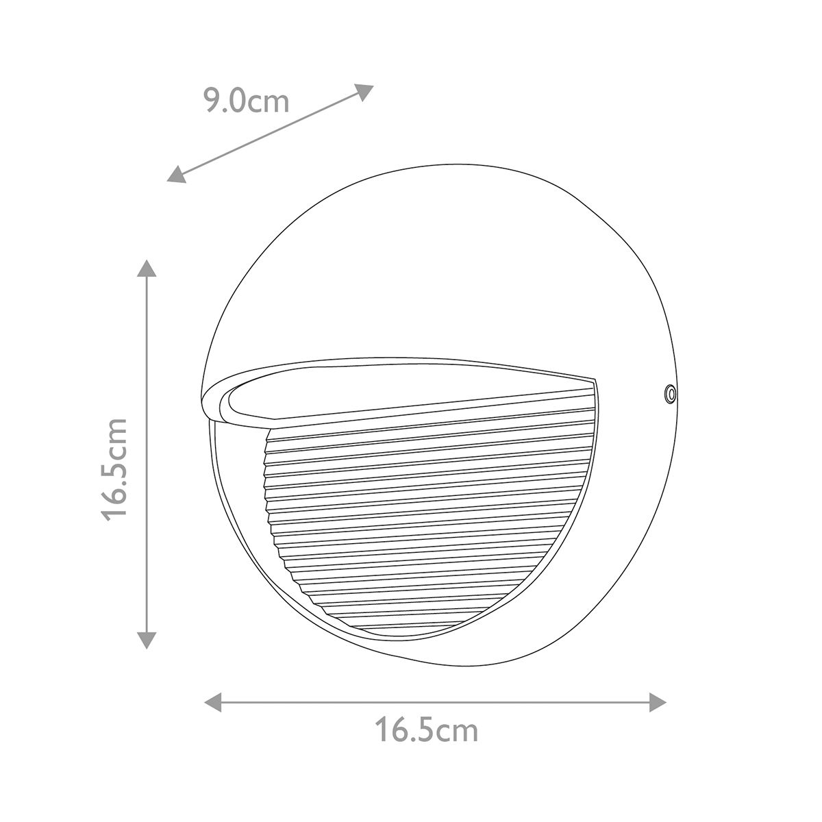 Freyr Round Wall Light Graphite - FREYR-R