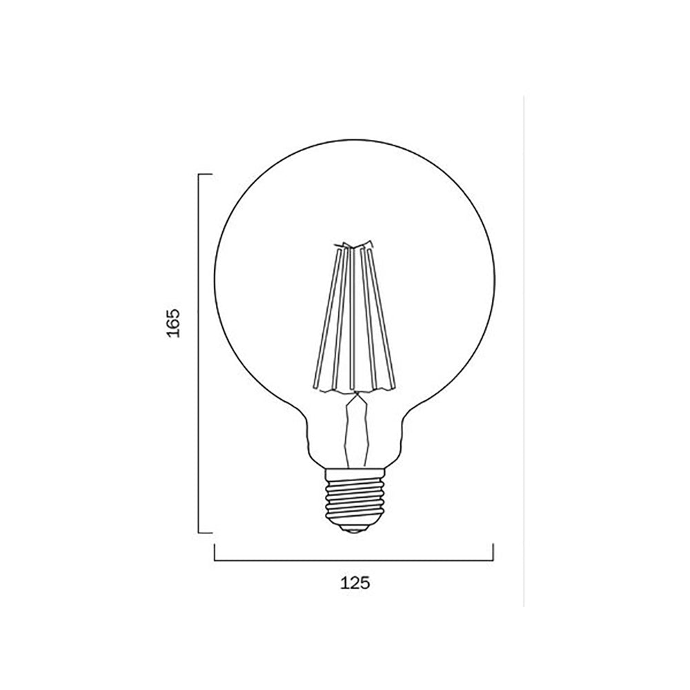 Buy LED Filament Globes Australia G125 LED Filament Globe ES 240V 8W Clear Glass 5000K - GL F.G125.8-CL85