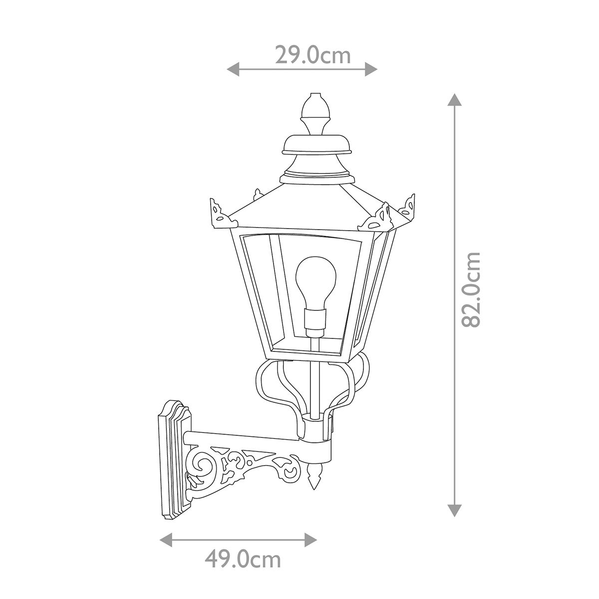 Grampian Light Wall Lantern Black - GB1-BLACK