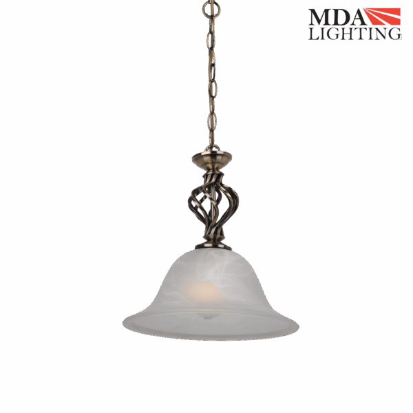 Geneva Small Pendant Light Antique Brass - MDAGEN1AB