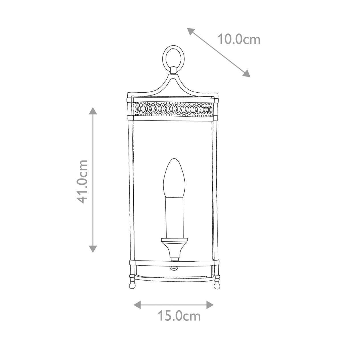 Guildhall 1 lt Wall Light Polished Nickel - GH-WB-PN