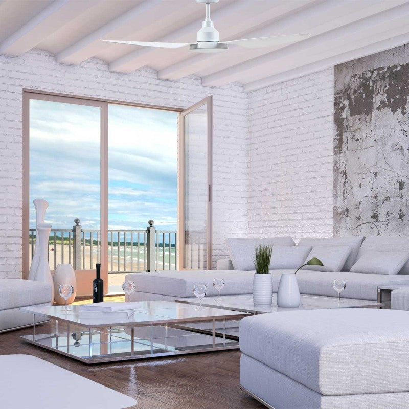 Glacier DC Ceiling Fan 48" White With CCT LED Light And Remote - GLA1203WH-L