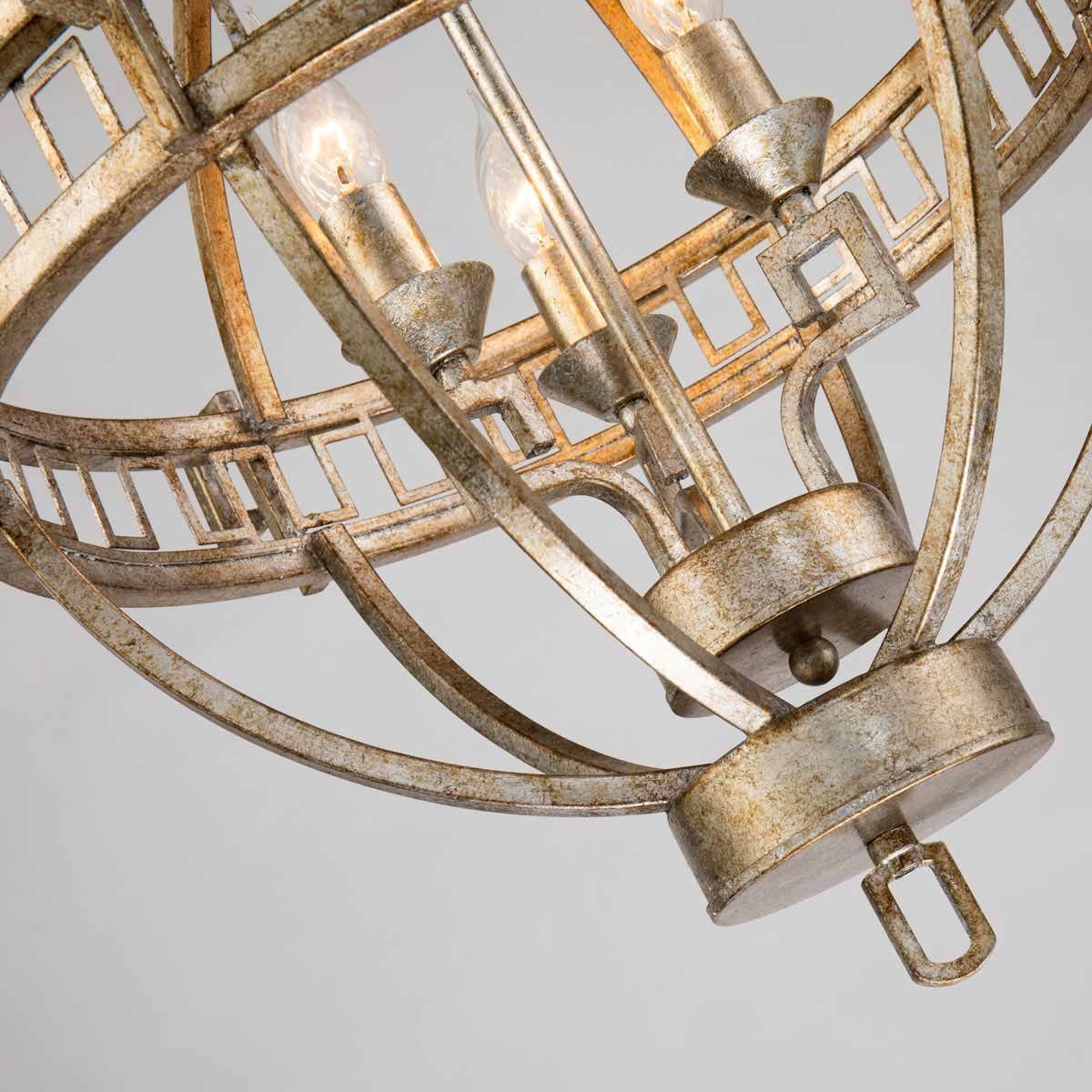 Lemuria 3 Light Globe Pendant Distressed Gold & Ivory Shade - GN-LEMURIA-3P-A