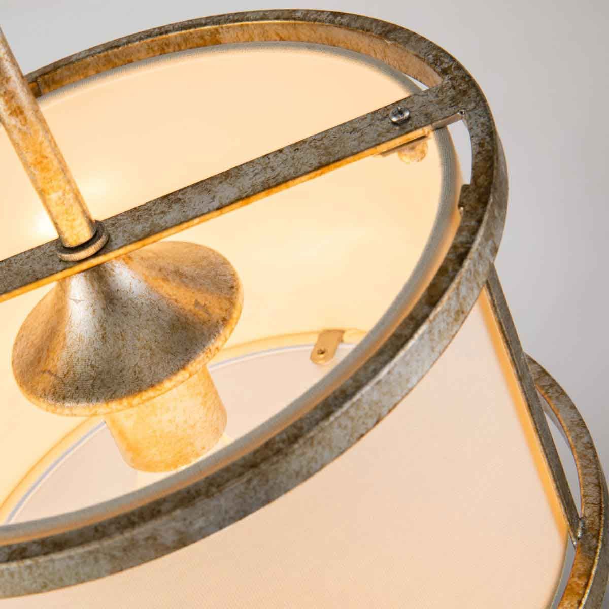 Lemuria 1 Light Mini Pendant Distressed Gold & Ivory Shade - GN-LEMURIA-MP