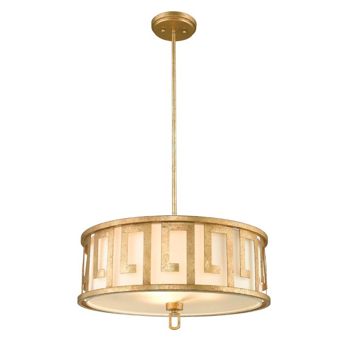 Lemuria 3 Light Large Pendant Distressed Gold & Ivory Shade - GN-LEMURIA-P-L