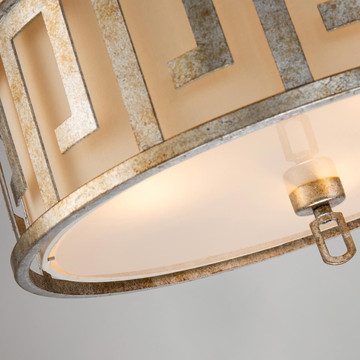 Lemuria 3 Light Large Pendant Distressed Gold & Ivory Shade - GN-LEMURIA-P-L