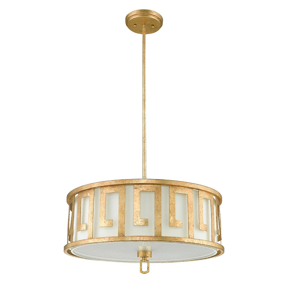 Lemuria 3 Light Large Pendant Distressed Gold & Ivory Shade - GN-LEMURIA-P-L