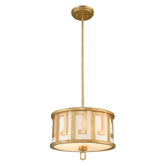 Lemuria 2 Light Medium Pendant Distressed Gold & Ivory Shade - GN-LEMURIA-P-M