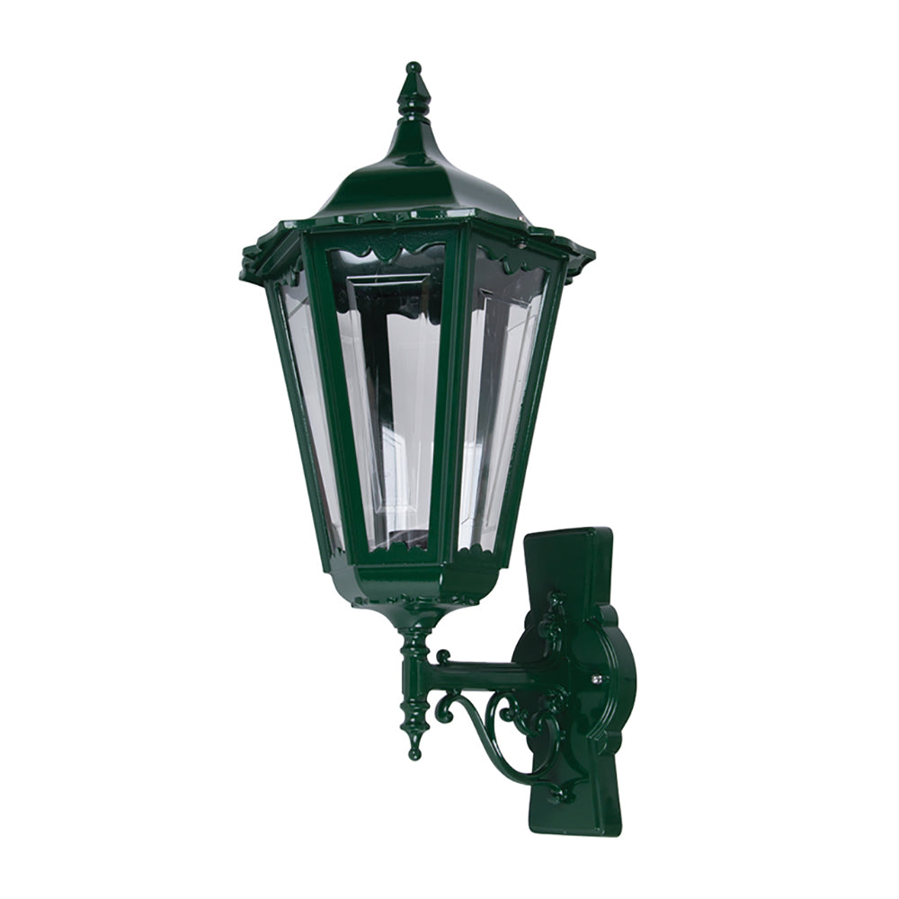 Chester Outdoor Wall Lantern Up Bracket H655mm Green Aluminium - 15065