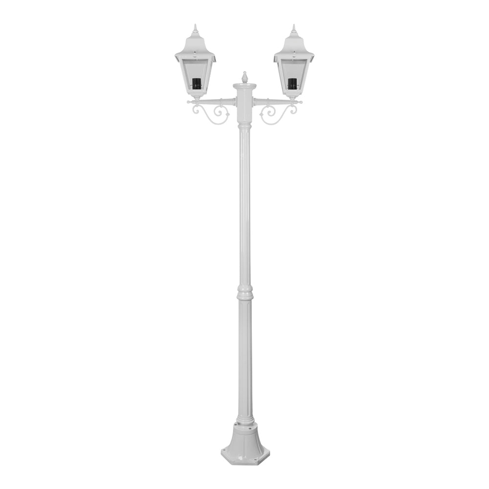 Buy Post Lights Australia Paris Post 2 Lights H2020mm White Aluminium - 15157