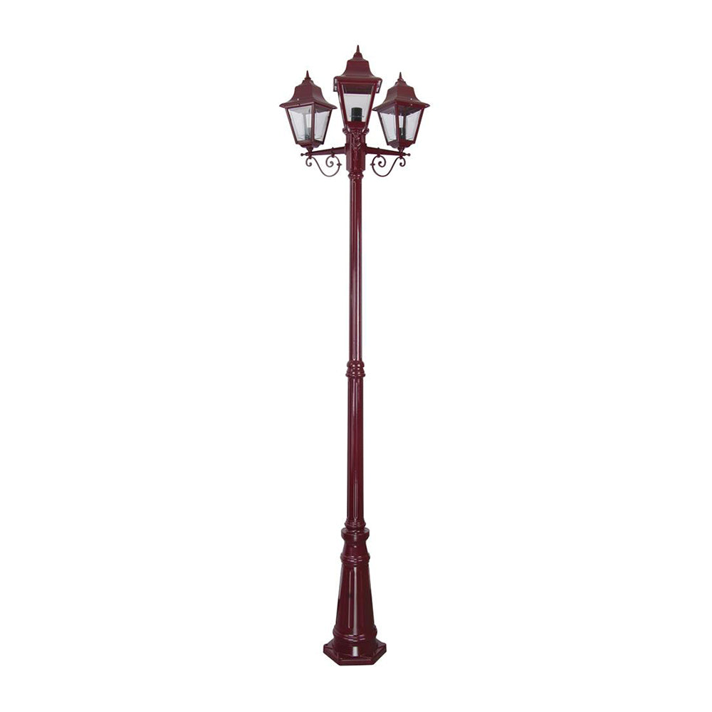 Buy Post Lights Australia Paris Post 3 Lights H2370mm Burgundy Aluminium - 15172