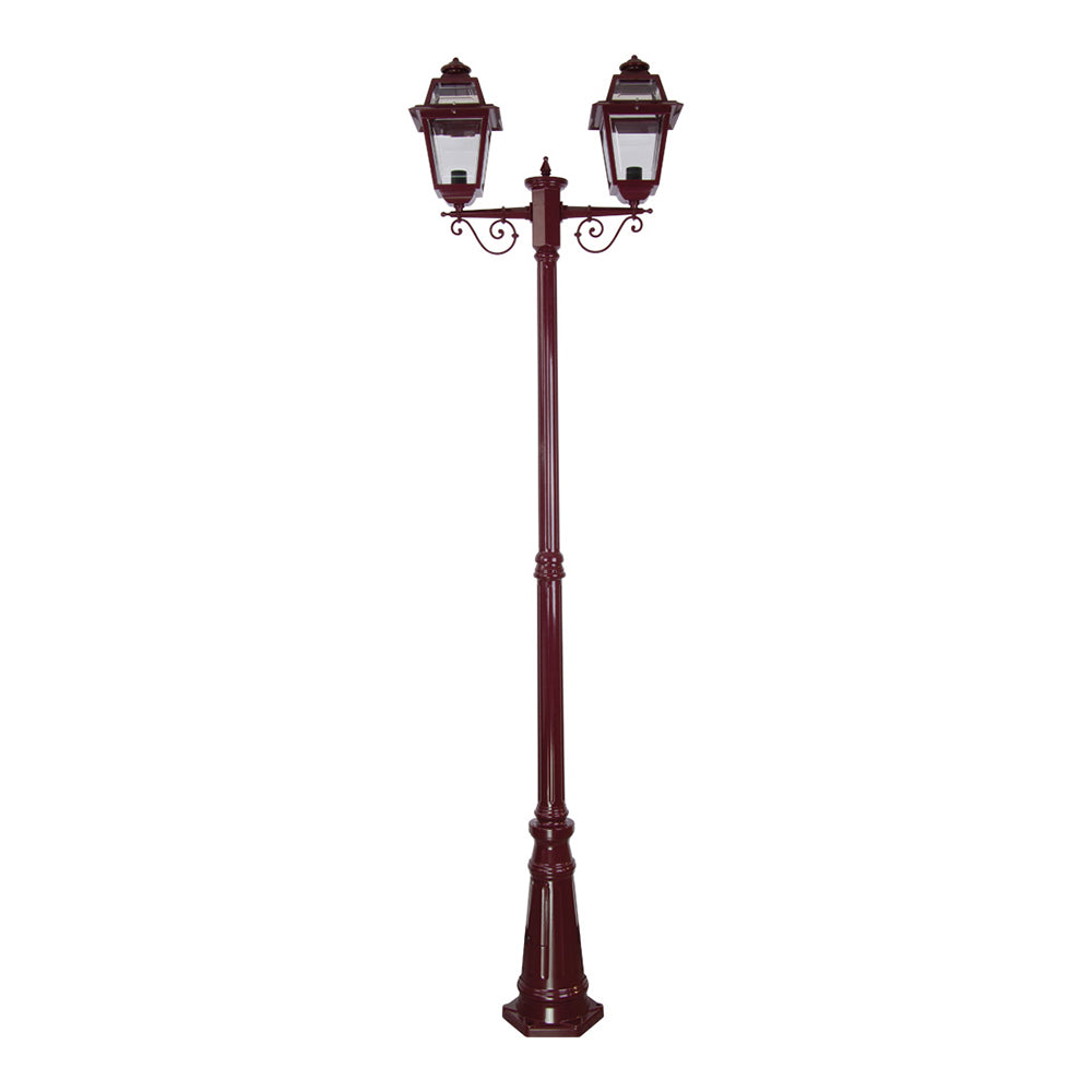 Avignon Post 2 Lights H640mm Burgundy Aluminium - 15244