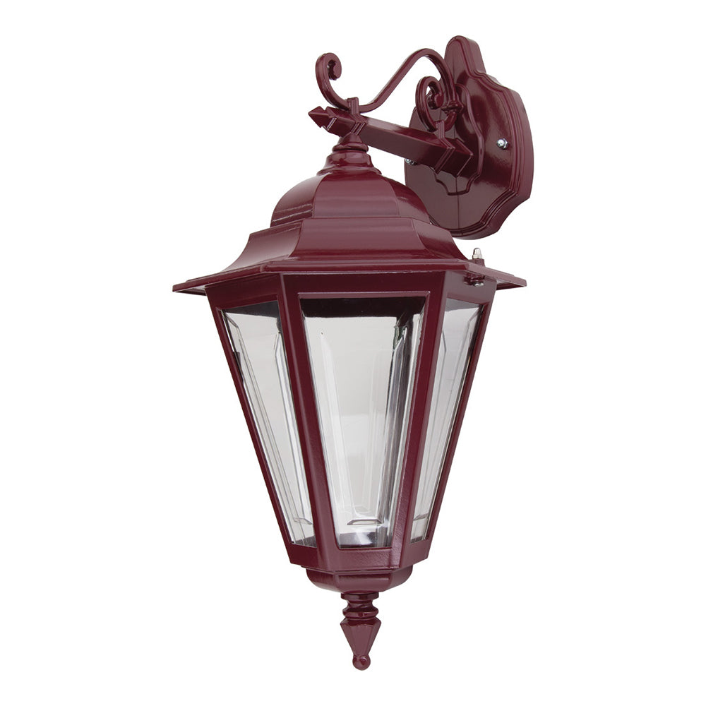 Buy Outdoor Wall Lanterns Australia Turin Outdoor Wall Lantern Down Bracket H520mm Burgundy Aluminium - 15424