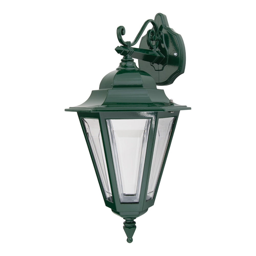 Buy Outdoor Wall Lanterns Australia Turin Outdoor Wall Lantern Down Bracket H520mm Green Aluminium - 15425