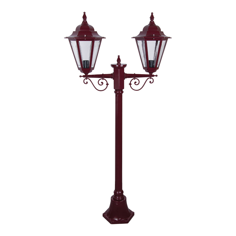 Turin Post 2 Lights H1440mm Burgundy Aluminium - 15442