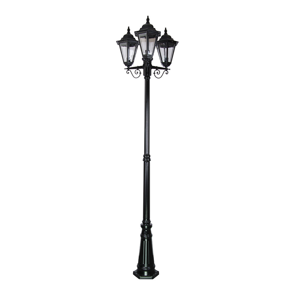 Turin Post 3 Lights H2240mm Black Aluminium - 15471