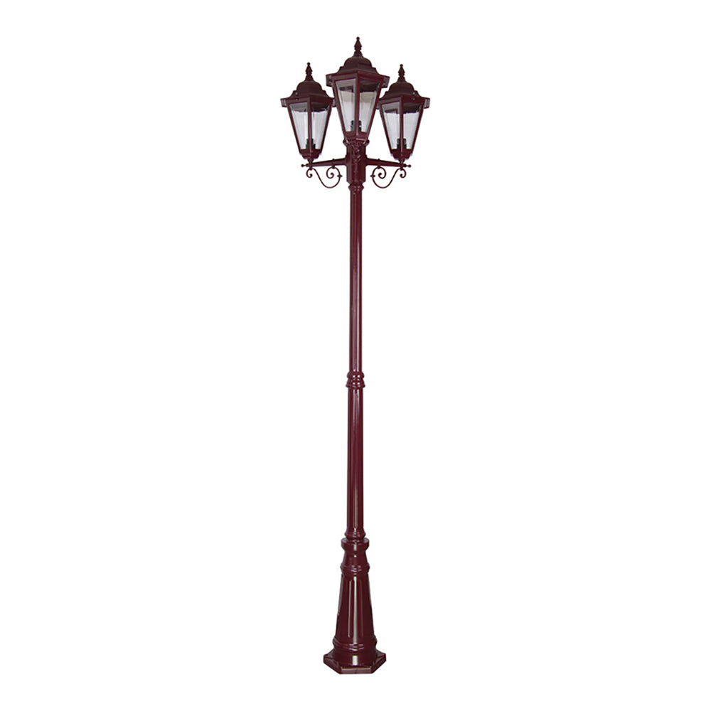 Buy Post Lights Australia Turin Post 3 Lights H2240mm Burgundy Aluminium - 15472