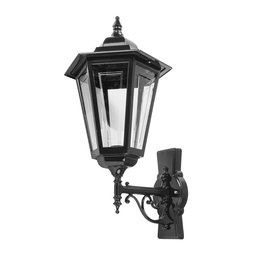 Buy Outdoor Wall Lanterns Australia Turin Outdoor Wall Lantern Up Bracket H510mm Black Aluminium - 15483