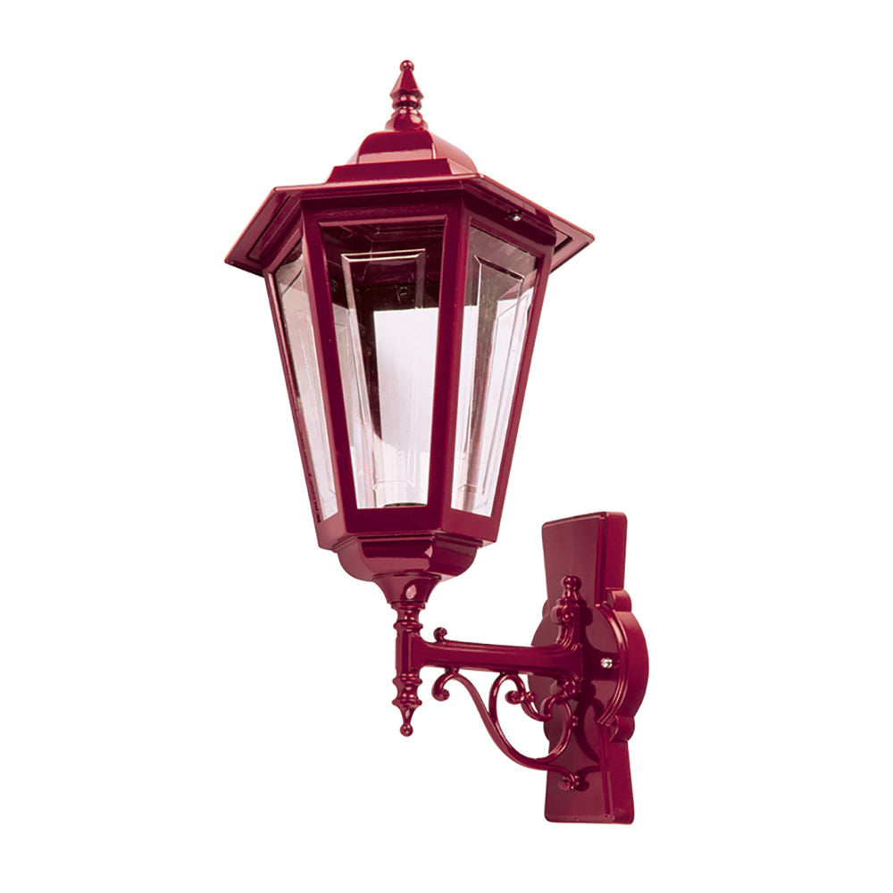 Buy Outdoor Wall Lanterns Australia Turin Outdoor Wall Lantern Up Bracket H510mm Burgundy Aluminium - 15484