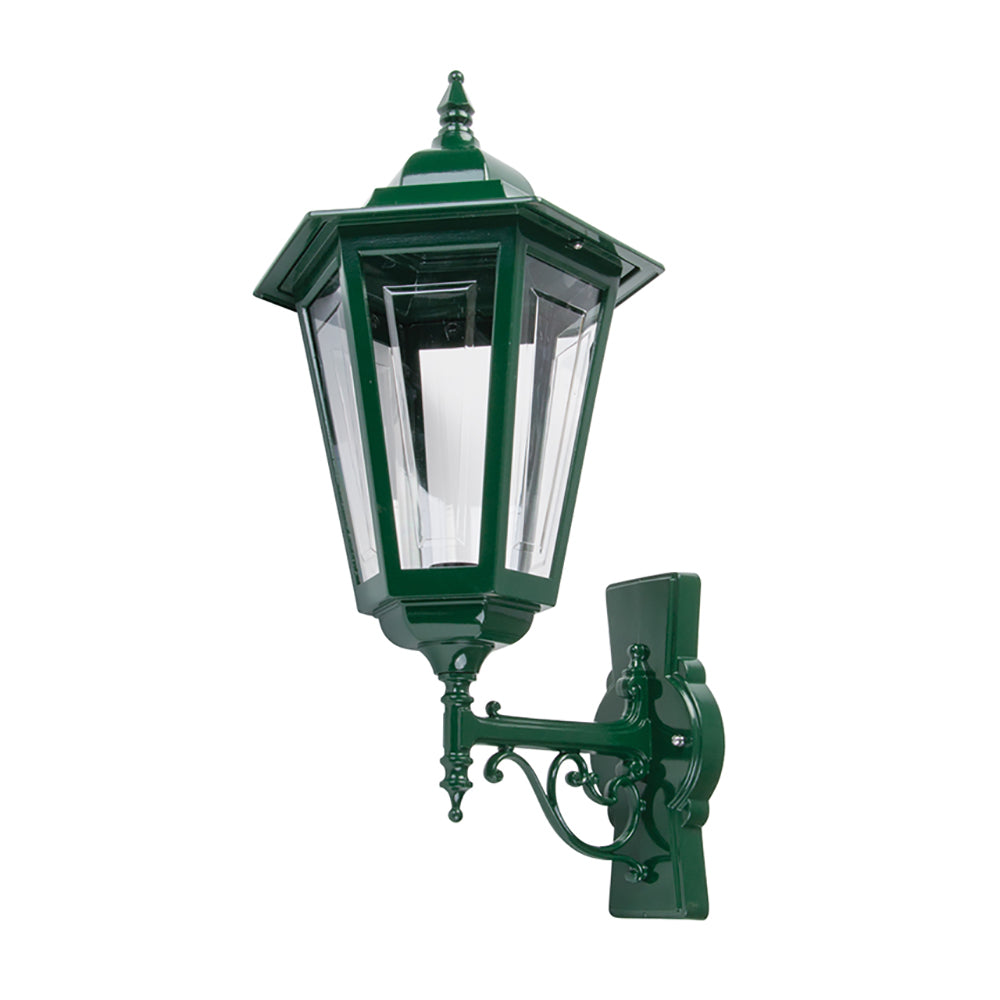 Buy Outdoor Wall Lanterns Australia Turin Outdoor Wall Lantern Up Bracket H510mm Green Aluminium - 15485