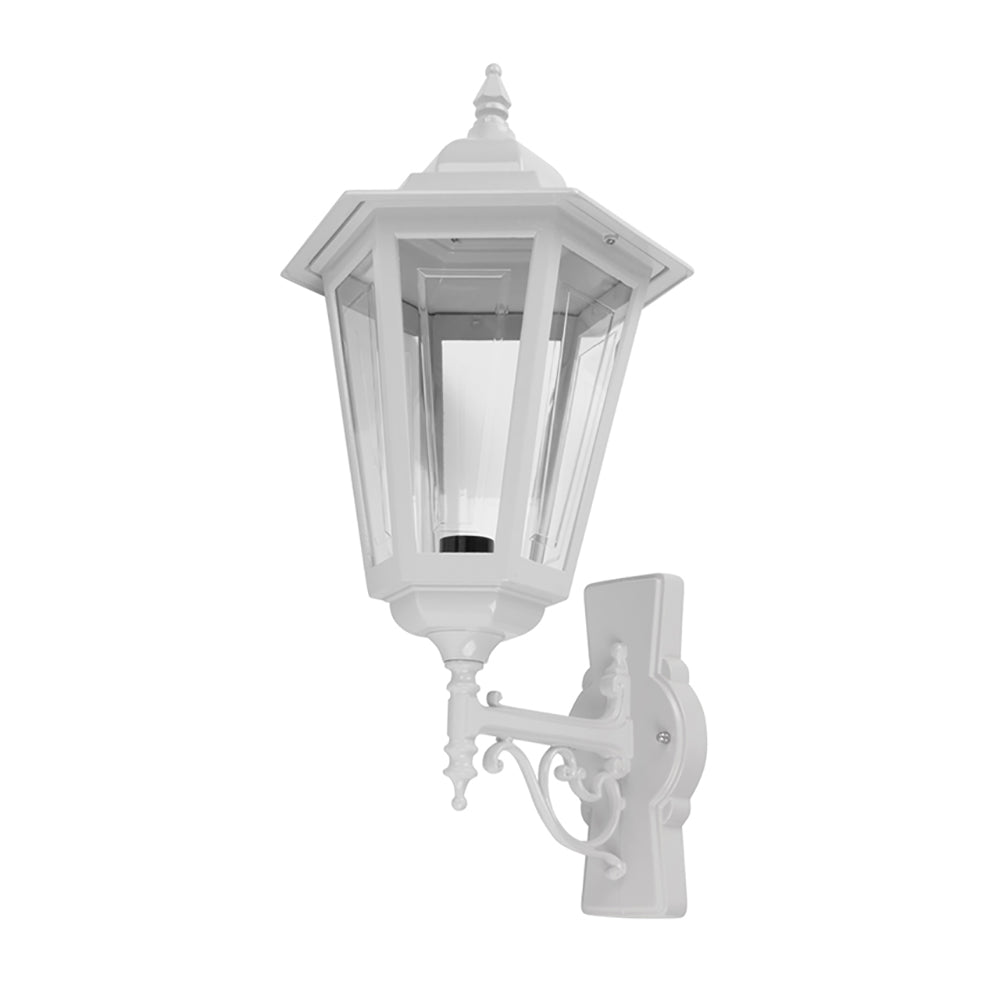 Buy Outdoor Wall Lanterns Australia Turin Outdoor Wall Lantern Up Bracket H510mm White Aluminium - 15487