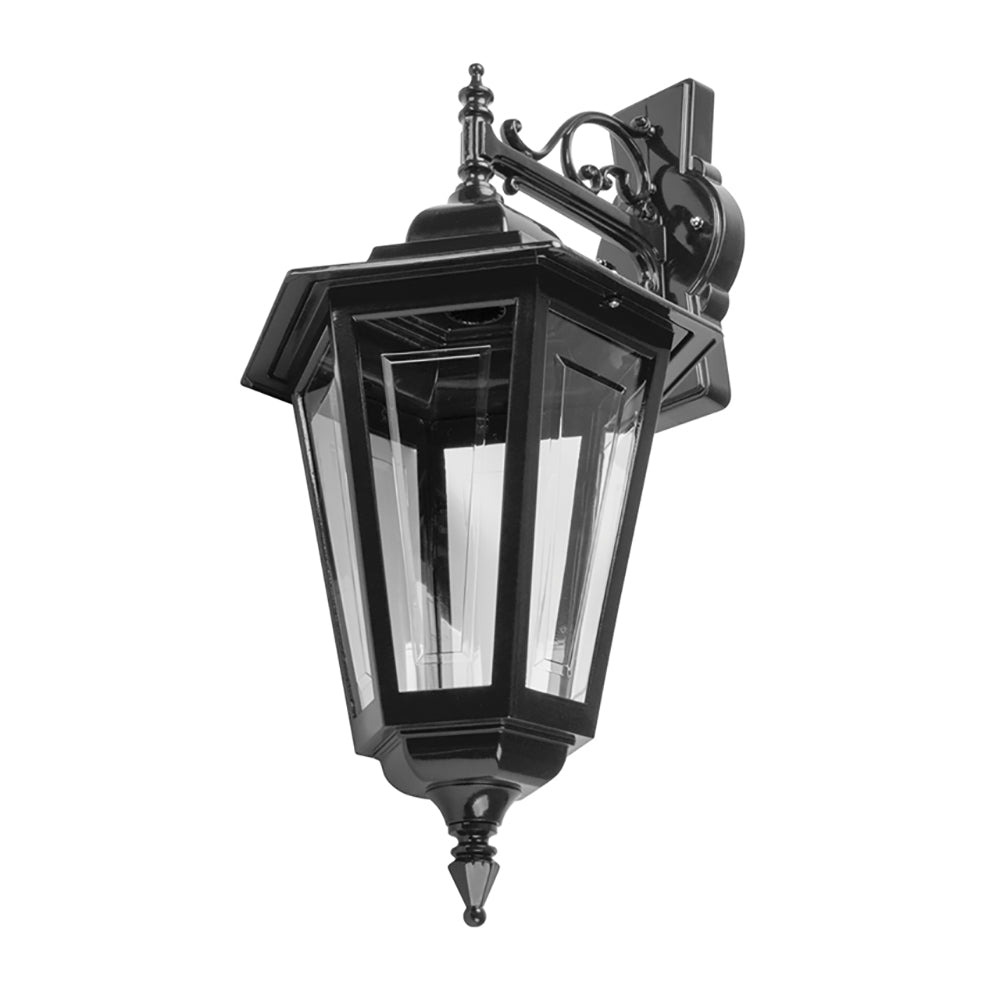 Buy Outdoor Wall Lanterns Australia Turin Outdoor Wall Lantern Down Bracket H520mm Black Aluminium - 15489