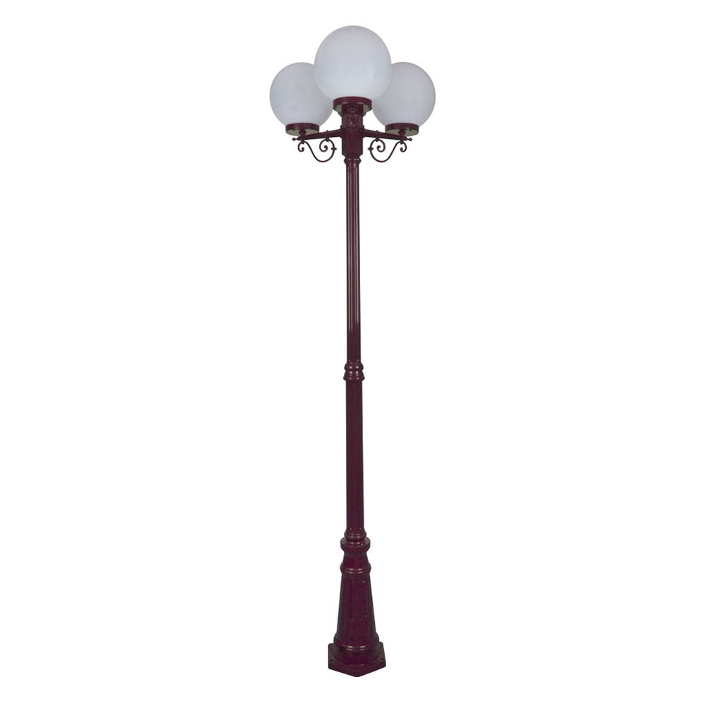 Buy Post Lights Australia Siena Post 3 Lights H2300mm W250mm Burgundy Aluminium - 15628