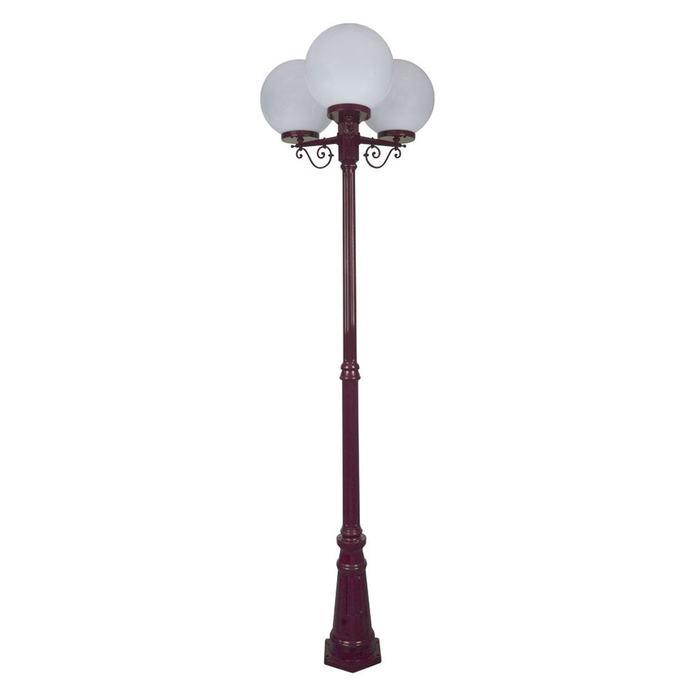 Buy Post Lights Australia Siena Post 3 Lights H2350mm W300mm Burgundy Aluminium - 15634