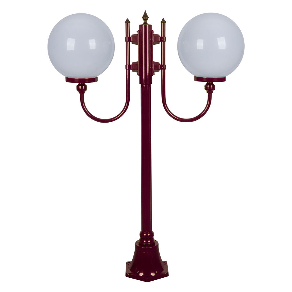 Buy Post Lights Australia Lisbon Post 2 Lights Up Bracket H1260mm W300mm Burgundy Aluminium - 15694