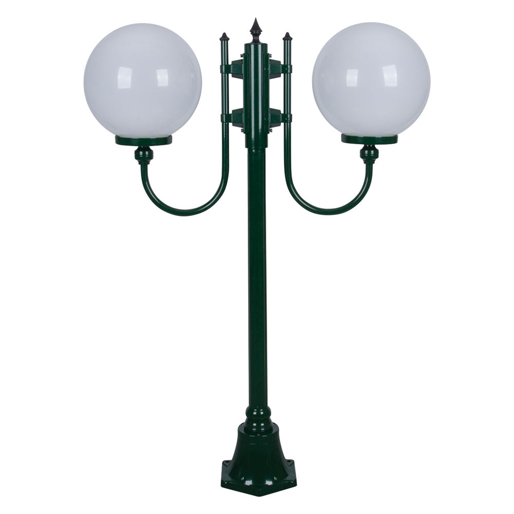 Buy Post Lights Australia Lisbon Post 2 Lights Up Bracket H1260mm W300mm Green Aluminium - 15695