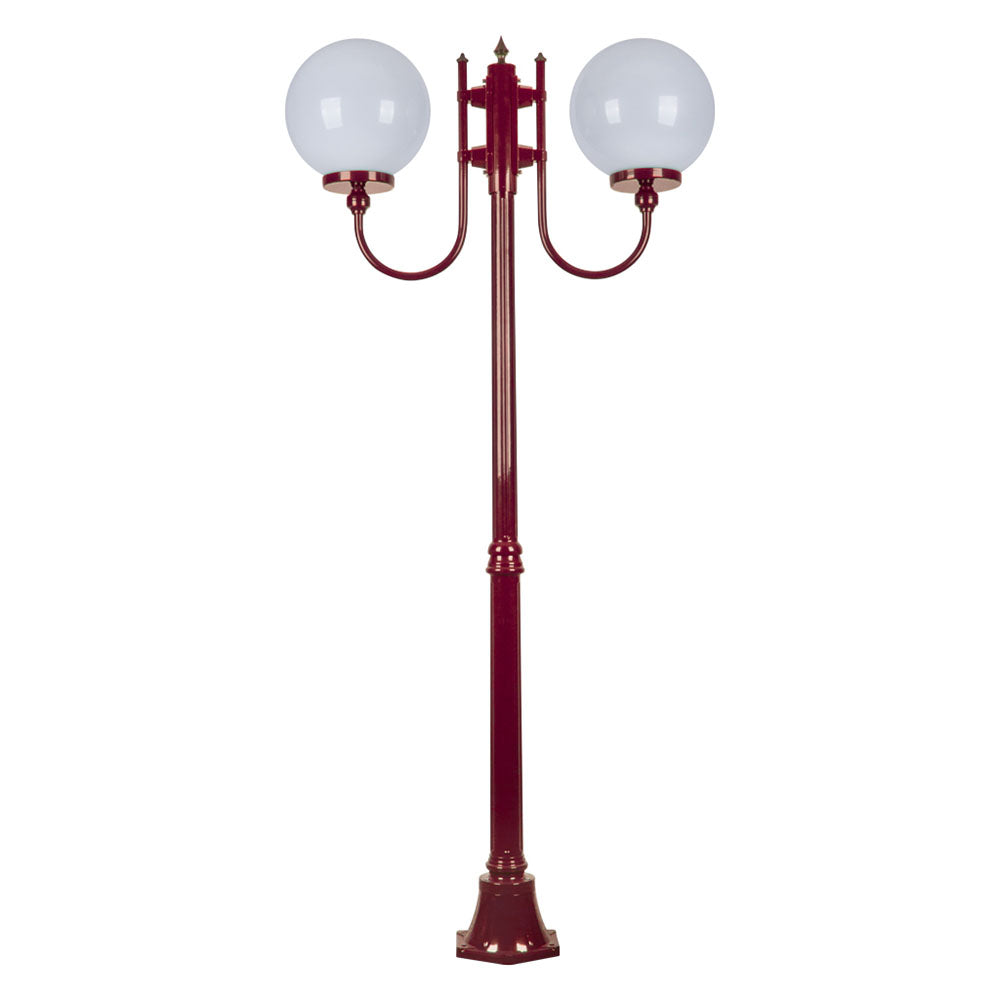 Lisbon Post 2 Lights Up Bracket H1890mm W300mm Burgundy Aluminium - 15718