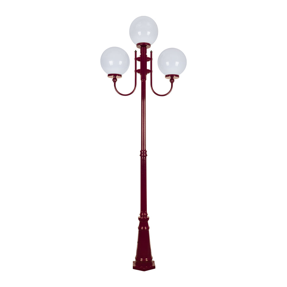 Lisbon Post 3 Lights Up Bracket H2540mm W300mm Burgundy Aluminium - 15754