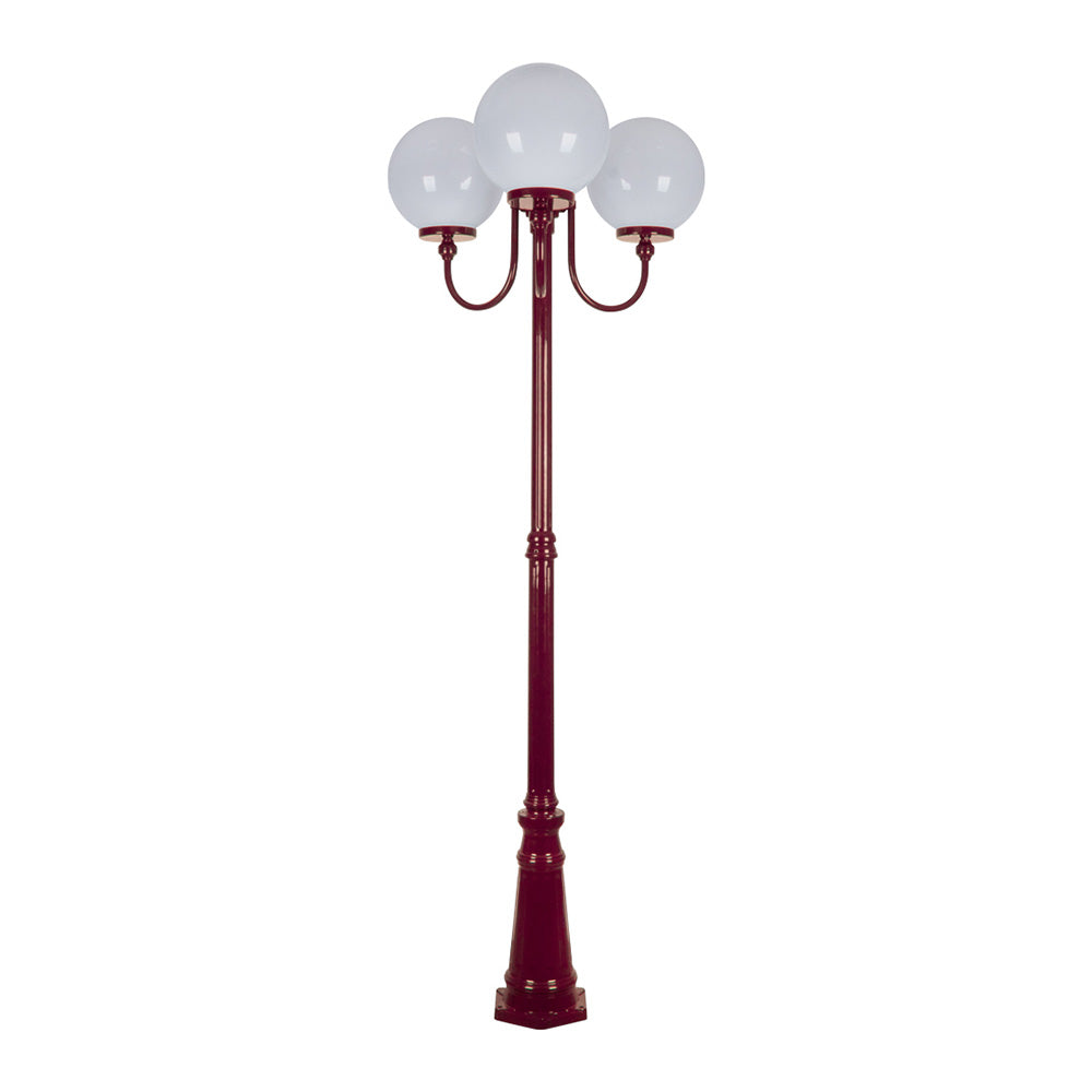 Lisbon Post 3 Lights Up Bracket H2250mm W300mm Burgundy Aluminium - 15766