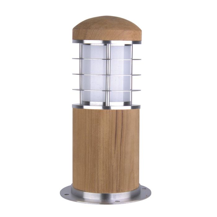 Poole Light Mini Bollard Teak and Stainless Steel - GZ-POOLE-MB