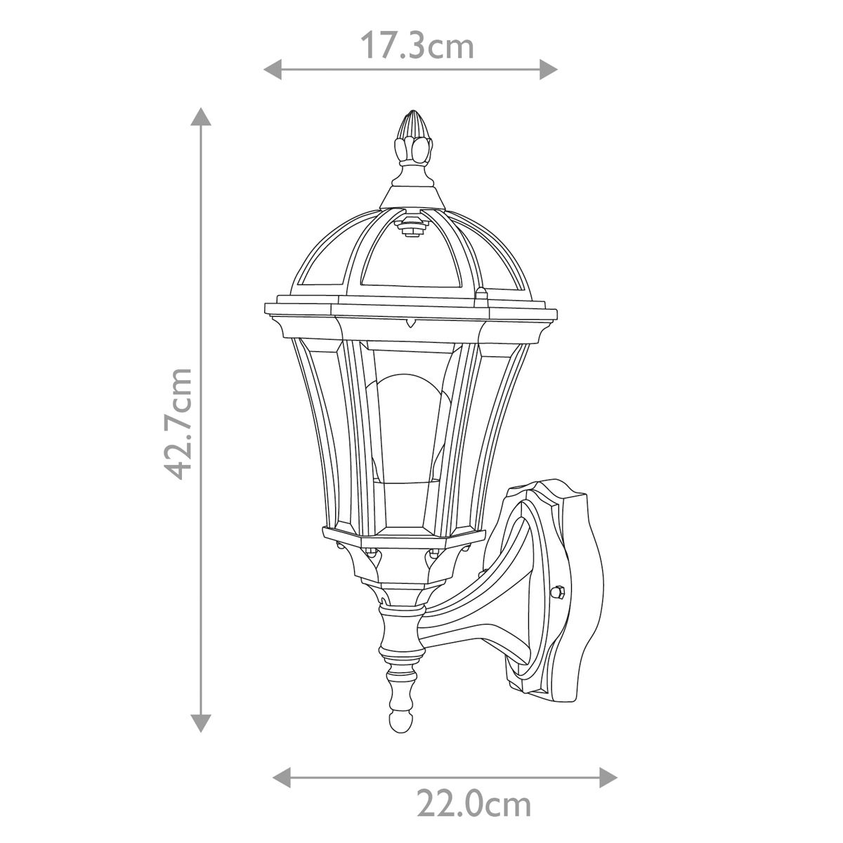 Ledbury Light Wall Lantern Black - GZH-LB1