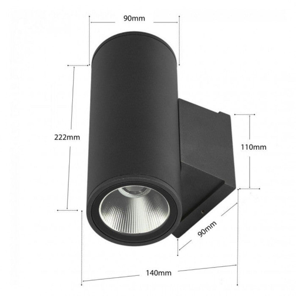 Buy Up / Down Wall Lights Australia Harlow LED Up / Down Wall Light Charcoal 3000K - LH2850-CC