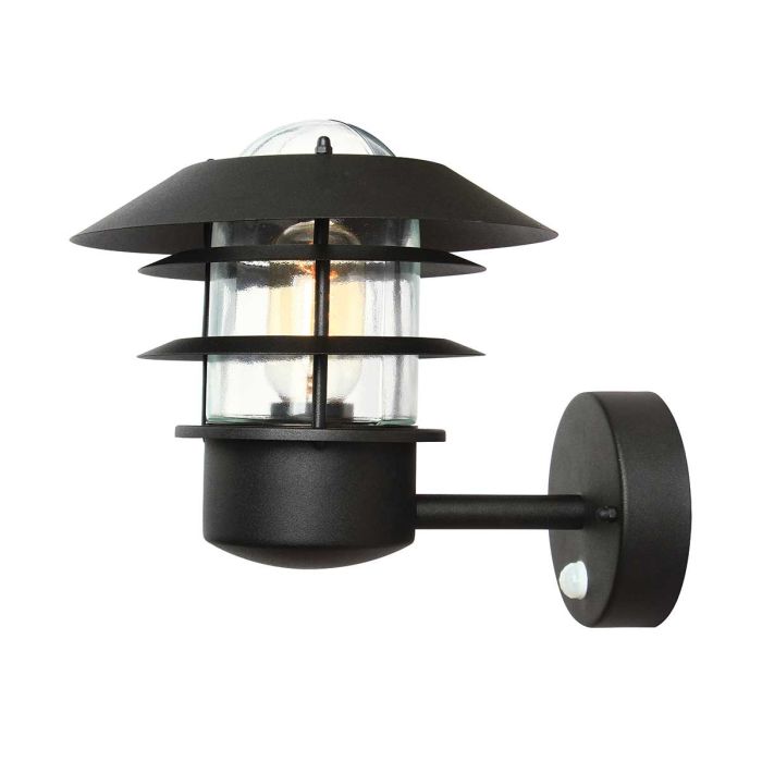 Helsingor Light PIR Wall Lantern Black - HELSINGOR-PIR-BK