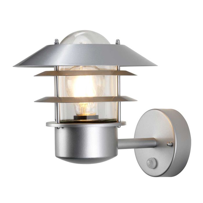 Helsingor Light PIR Wall Lantern Silver - HELSINGOR-PIR