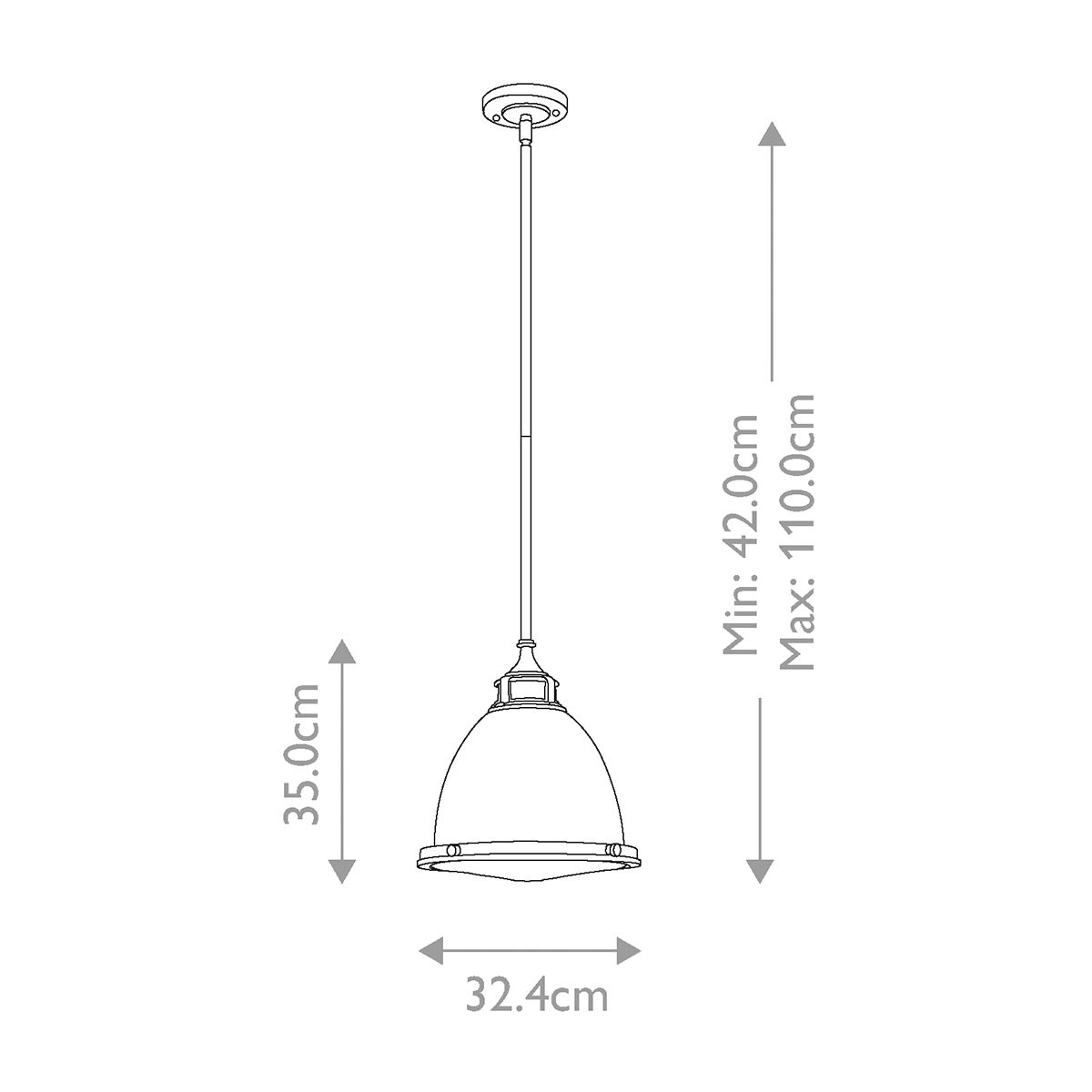 Amelia 1 Light Medium Aged Zinc - HK-AMELIA-P-M-DZ