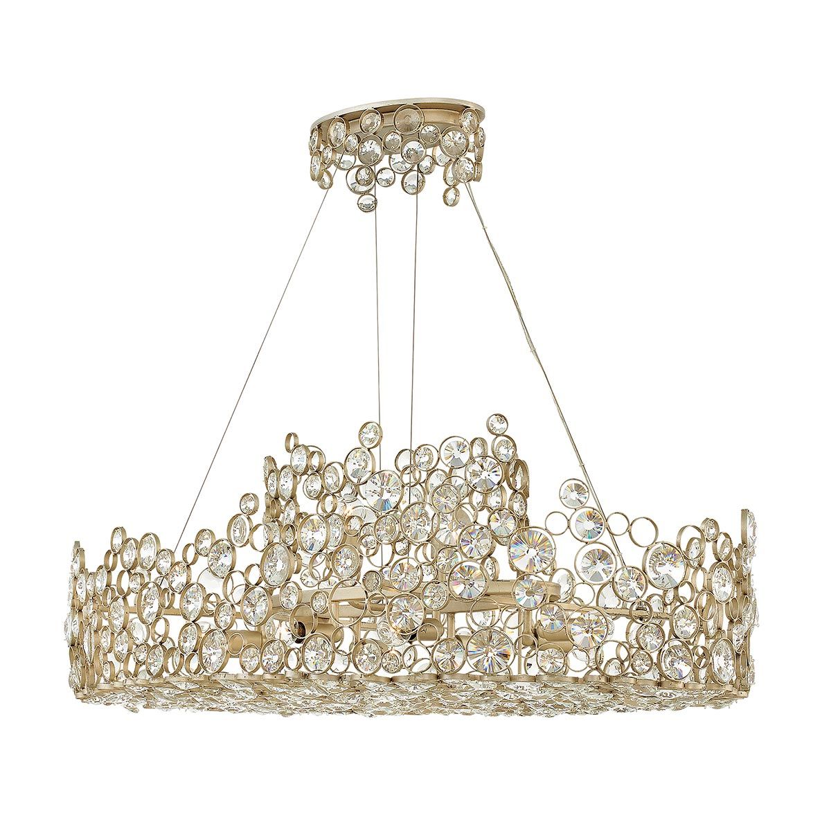 Anya Linear Chandelier Silver Leaf - HK-ANYA-ISLE