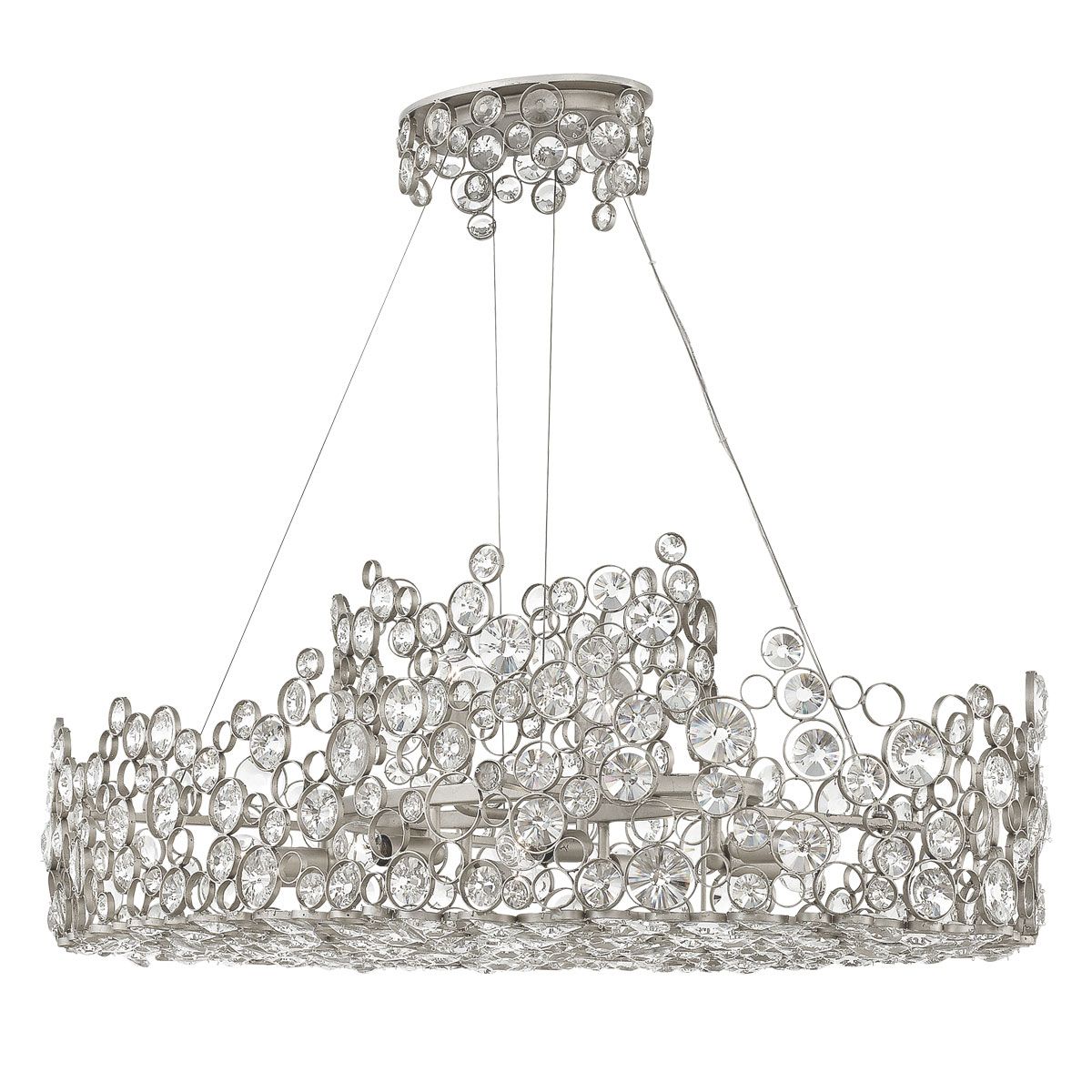 Anya Linear Chandelier Silver Leaf - HK-ANYA-ISLE