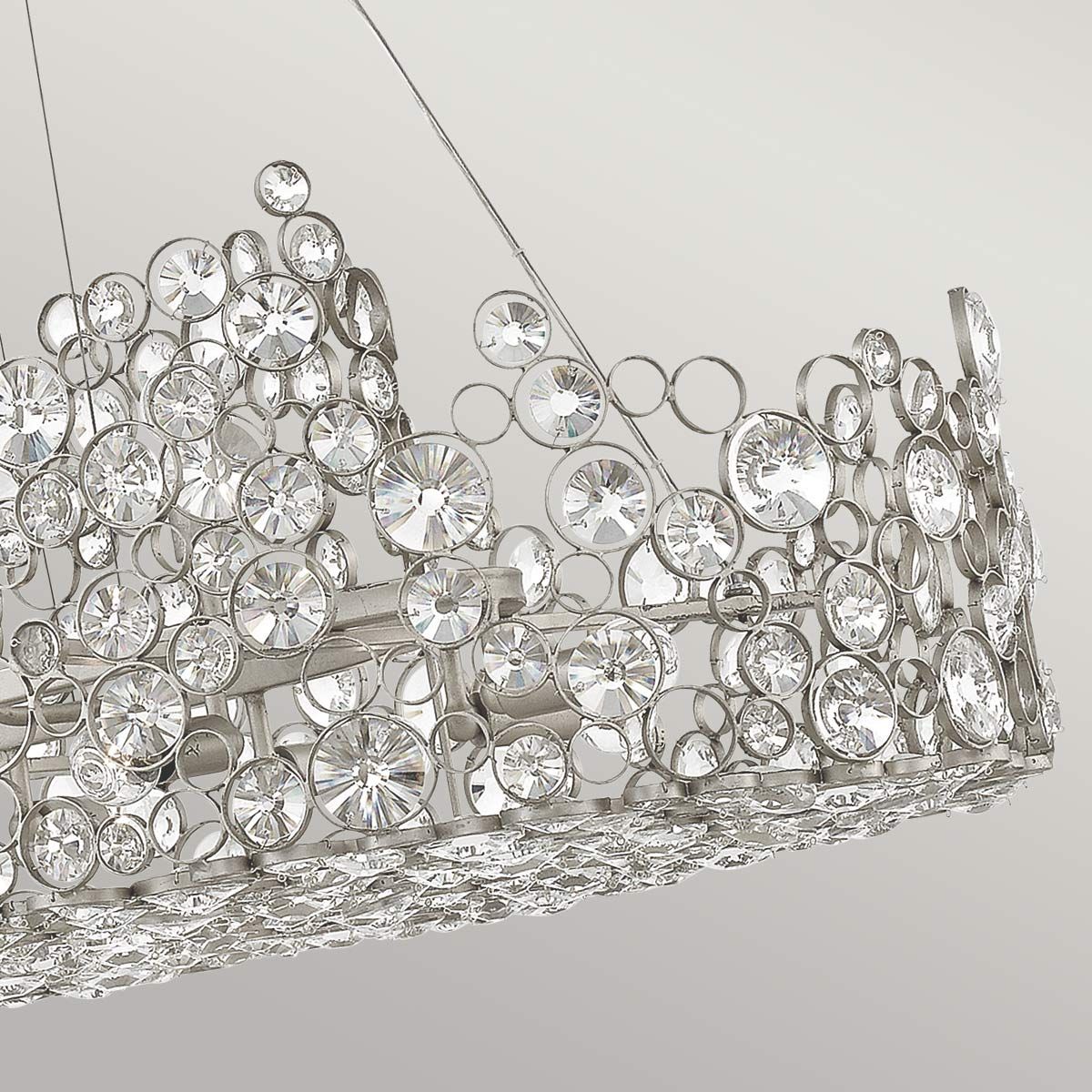 Anya Linear Chandelier Silver Leaf - HK-ANYA-ISLE