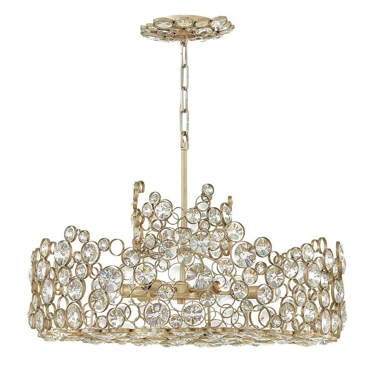 Anya 6 Light Chandelier Silver Leaf - HK-ANYA6