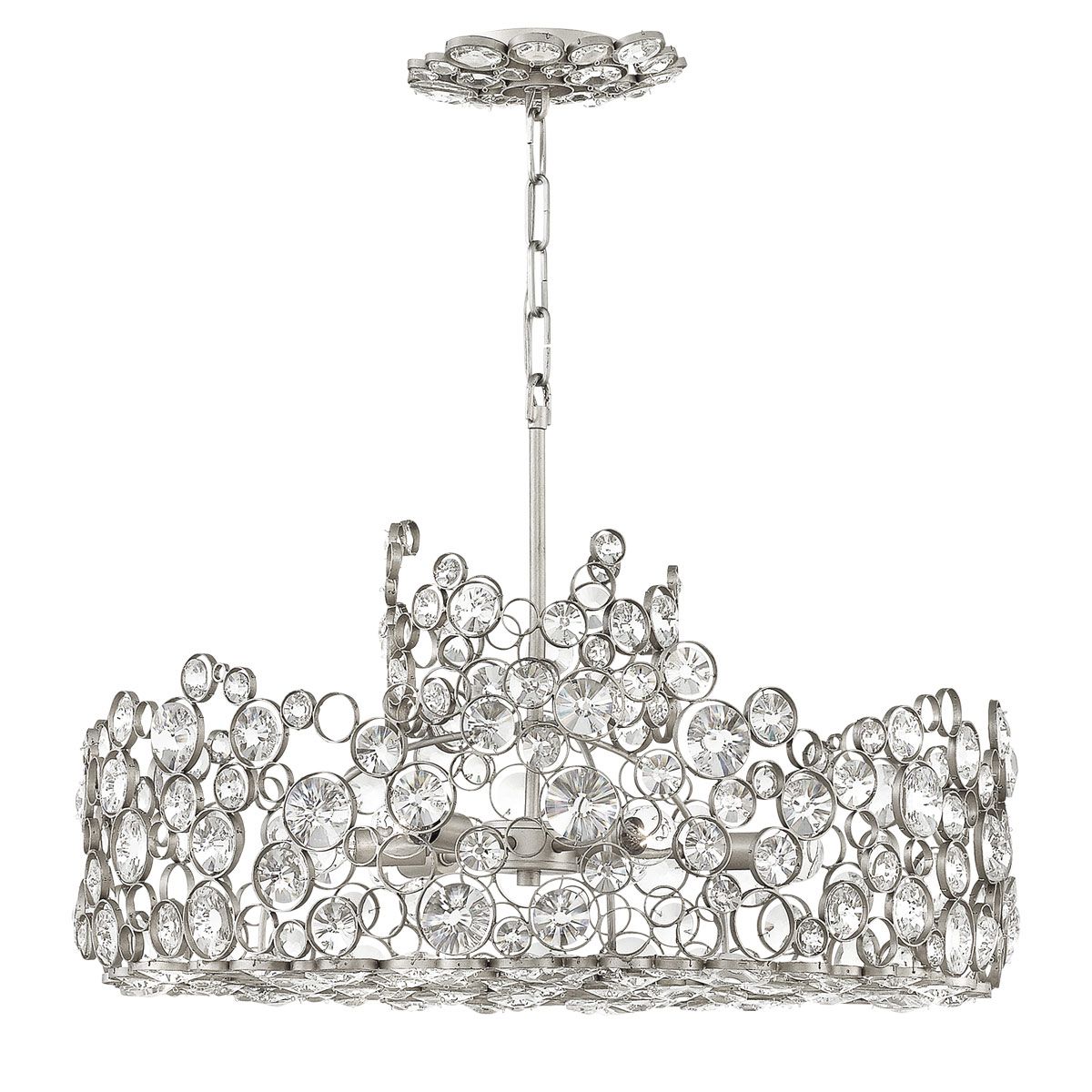 Anya 6 Light Chandelier Silver Leaf - HK-ANYA6