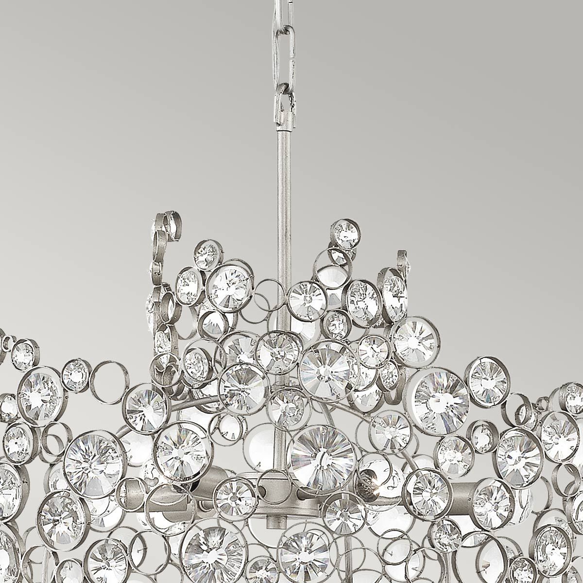 Anya 6 Light Chandelier Silver Leaf - HK-ANYA6