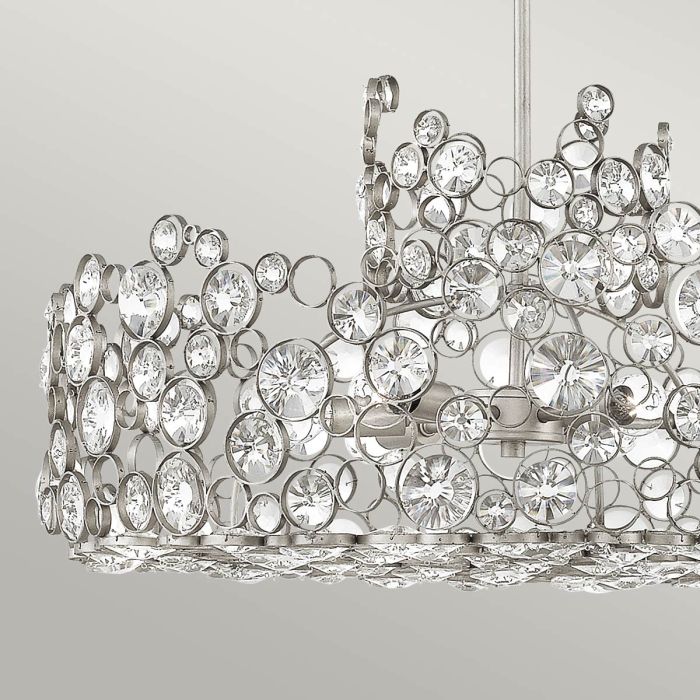 Anya 6 Light Chandelier Silver Leaf - HK-ANYA6