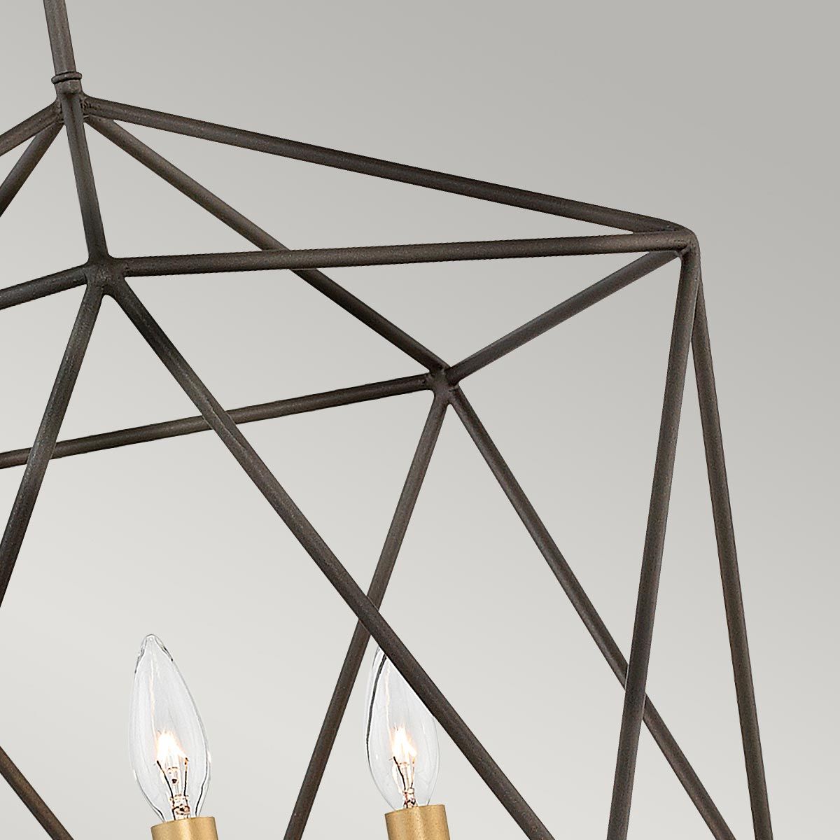 Astrid 3 Light Pendant Chandelier Matte Bronze & Deluxe Gold - HK-ASTRID-3P