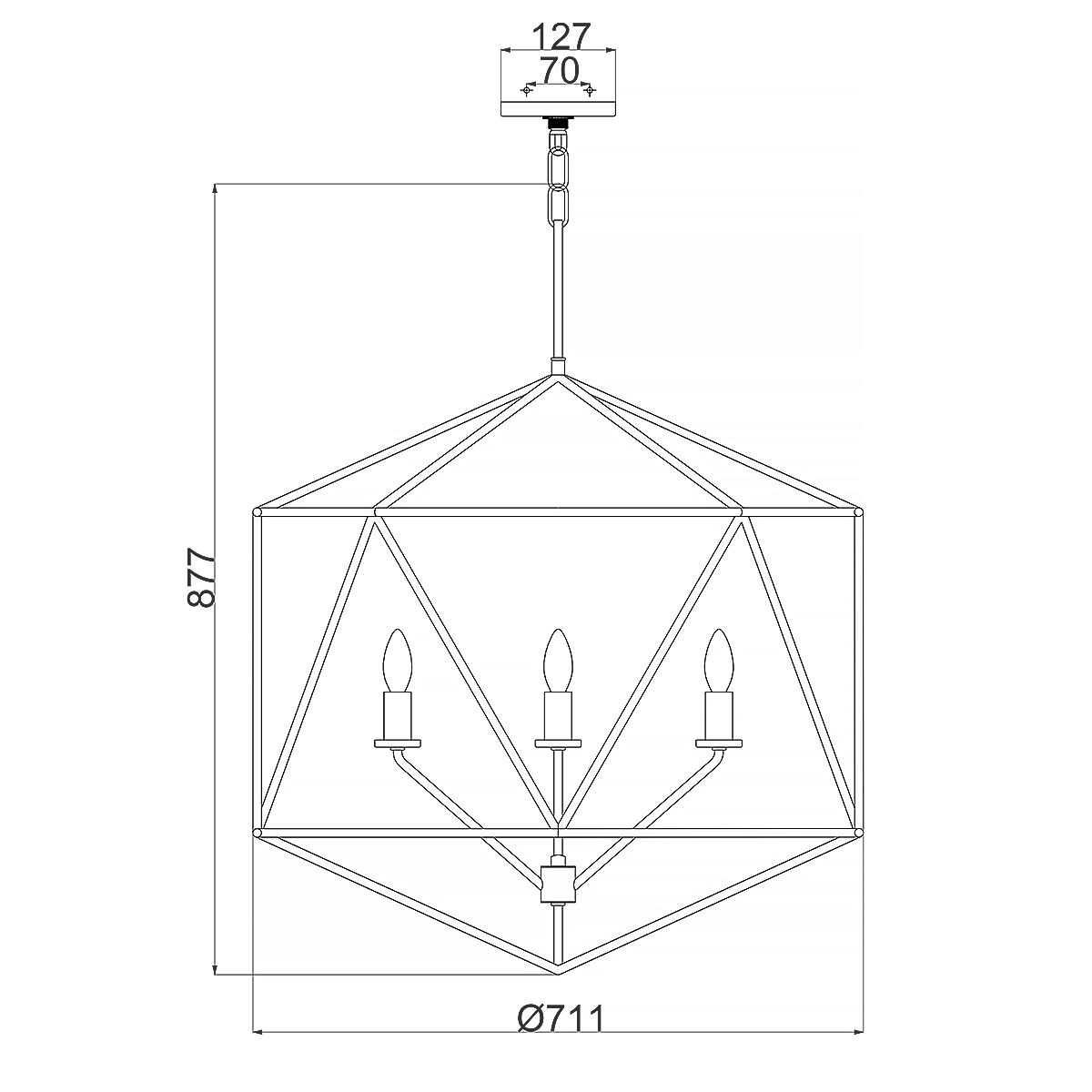 Astrid 5 Light Pendant Chandelier Matte Bronze & Deluxe Gold - HK-ASTRID-5P