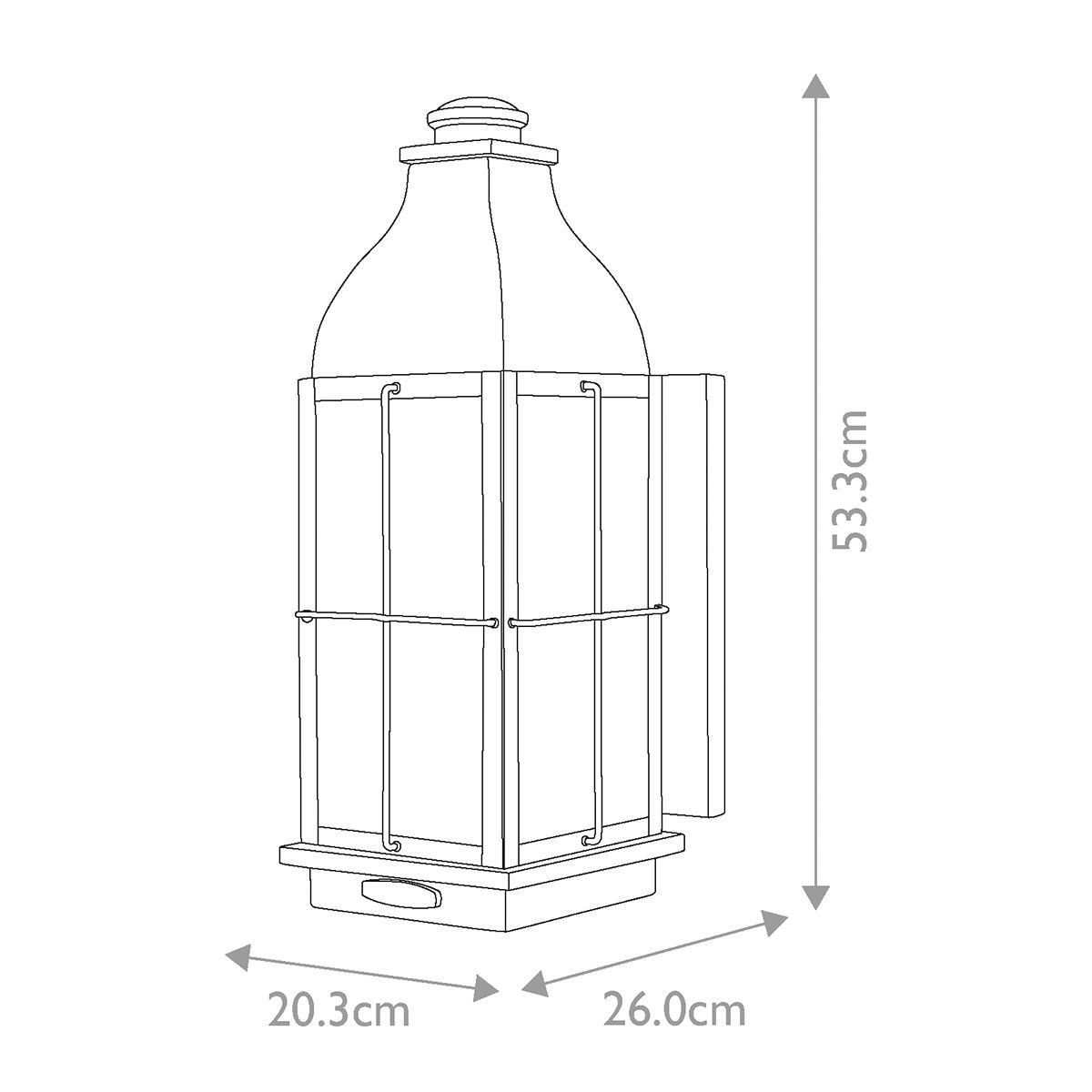 Bingham 3 Light Large Wall Lantern Sienna - HK-BINGHAM-L